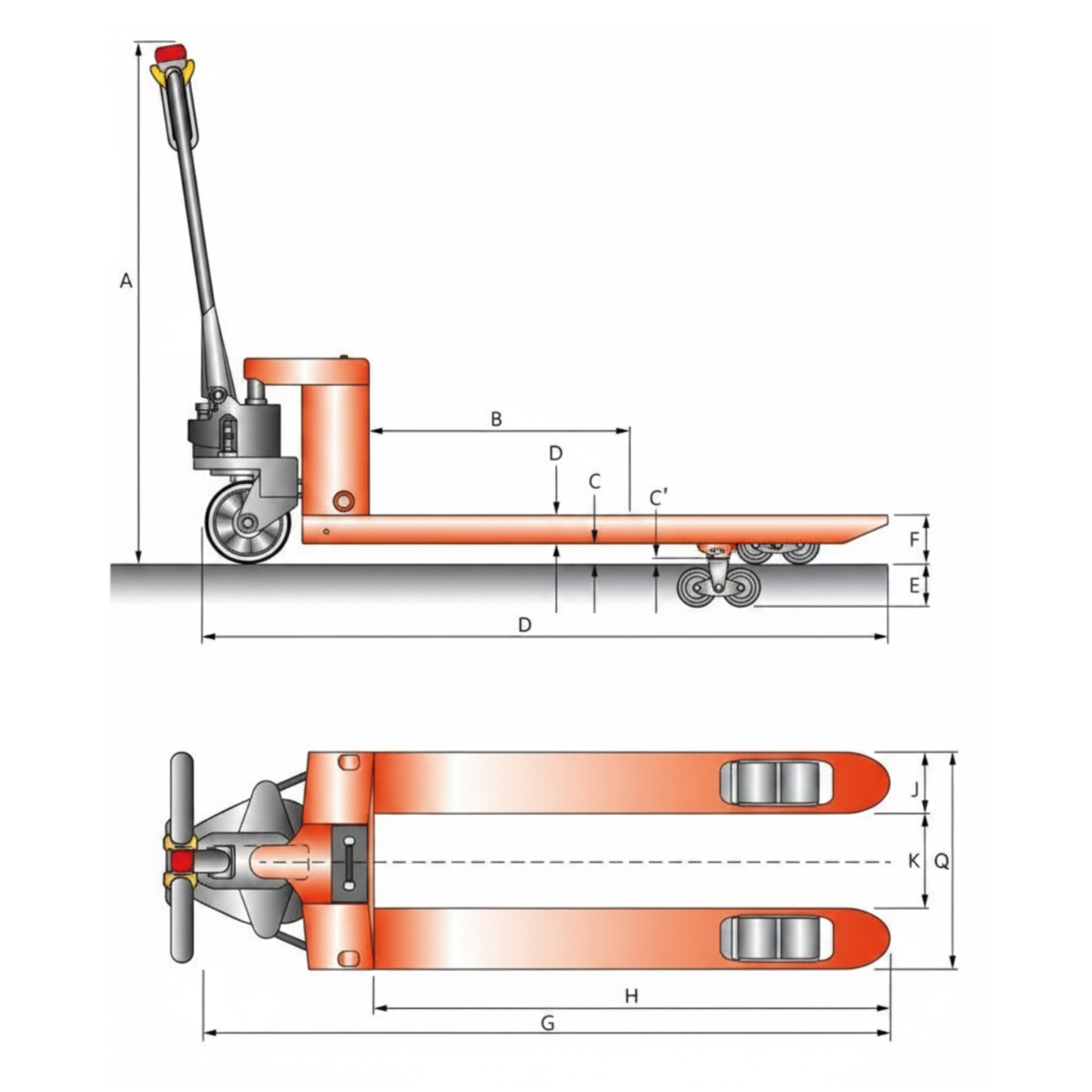 Schefer Elektrohubwagen EHW 20 Eco Semi 2000 kg – 1150 mm, PU-Tandemrollen, inkl. Batterie & Ladegerät