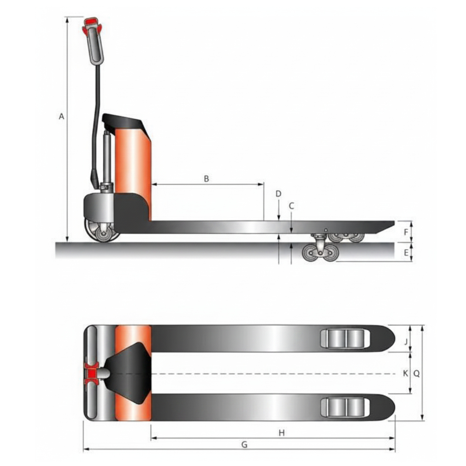 Schefer Elektrohubwagen EHW 15 Premium 1500 kg – 1150 mm, 24 V Li-Ion (30 Ah), PU-Tandemrollen
